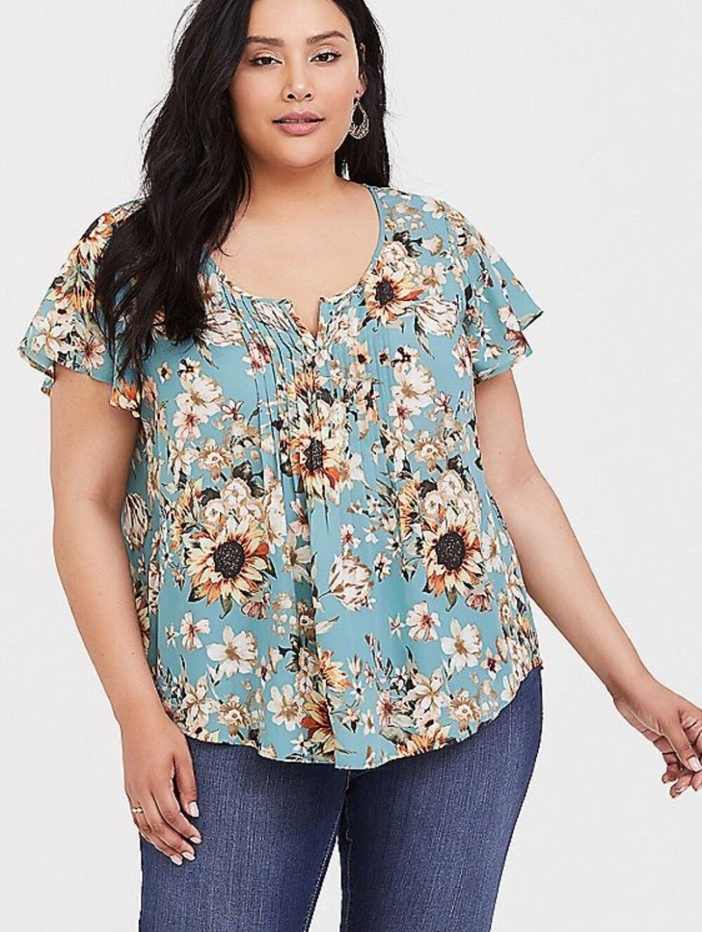 🌻 Torrid Floral Pleated Blouse Top | Size 3 (3X) | Sunflower| Boho Cottagecore